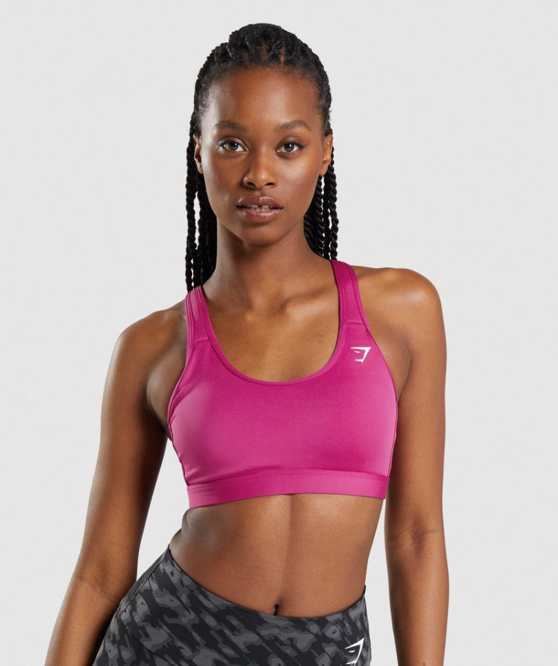 Women\'s Gymshark Scoop Neck Sports Bra Pink | CA 015D7A